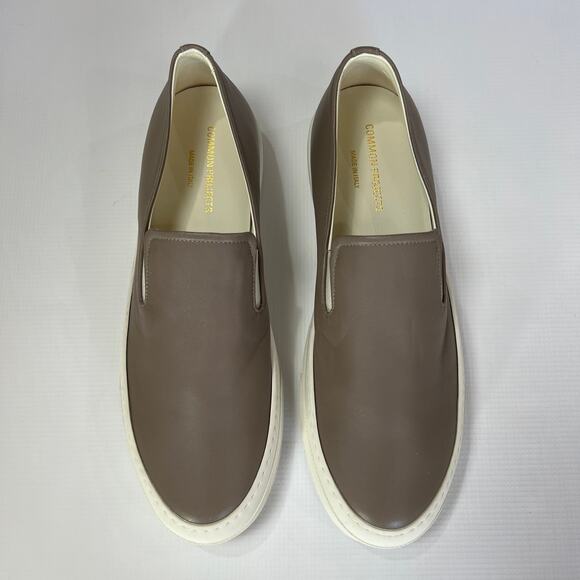 Common Projects Slip-On Leather Sneakers EU 42 US 9 Taupe Brown Italy Luxury main image 6